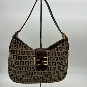 Fendi Zucca Hobo Vintage Shoulder Bag